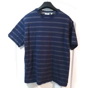 Rown Mens Crew Neck Pullover Navy Blue And Tan Size XL